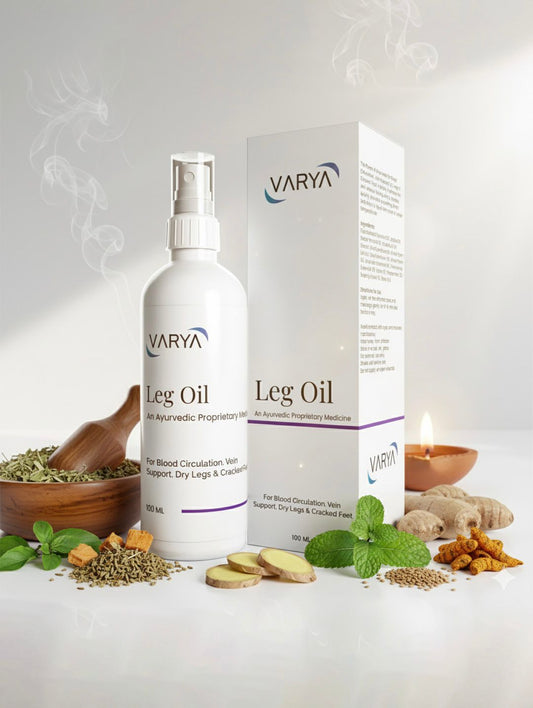 Top 5 Oils in Ayurveda for Stronger Veins and Better Circulation-  and Why They’re All in VARYA Leg Oil